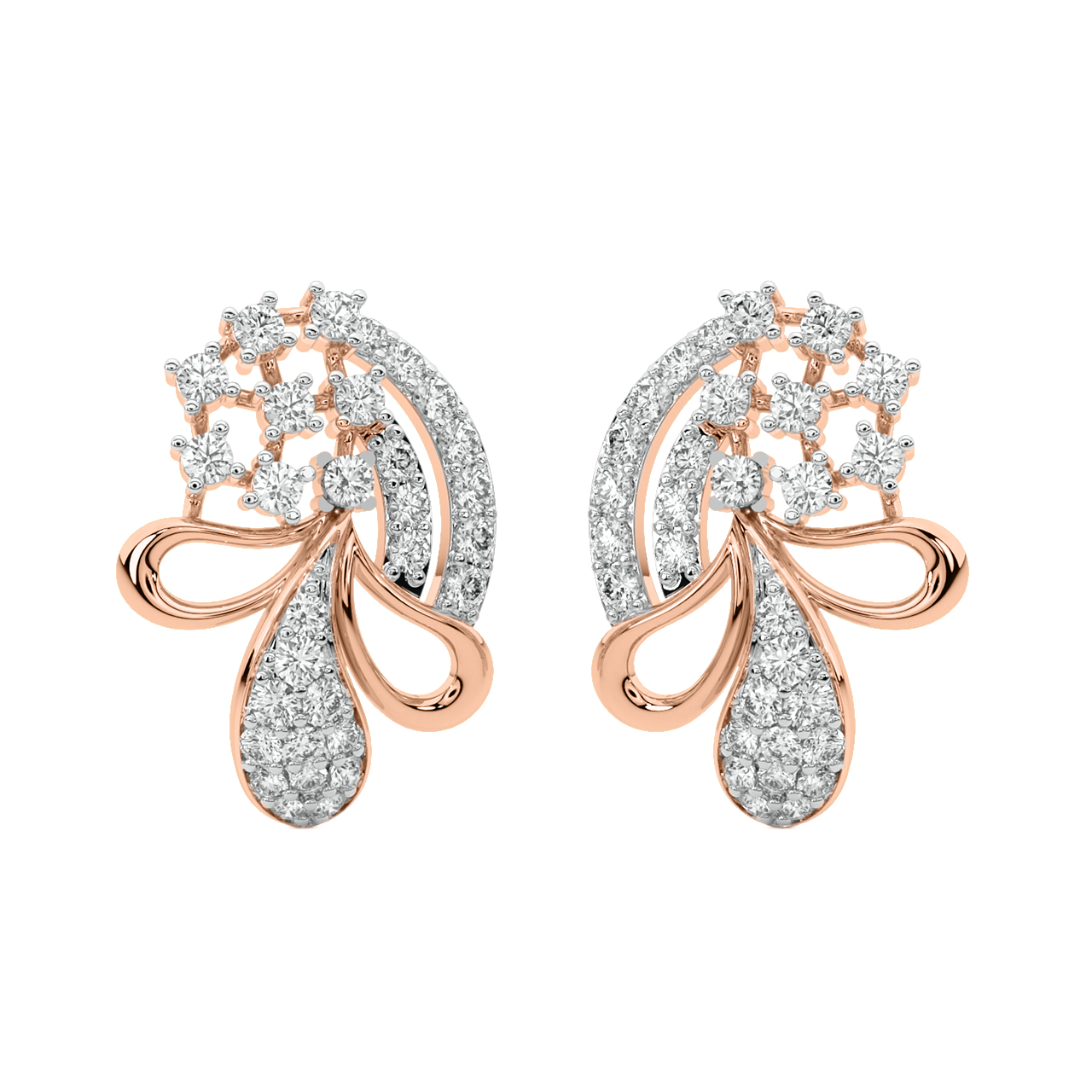 Lauro Round Diamond Stud Earrings